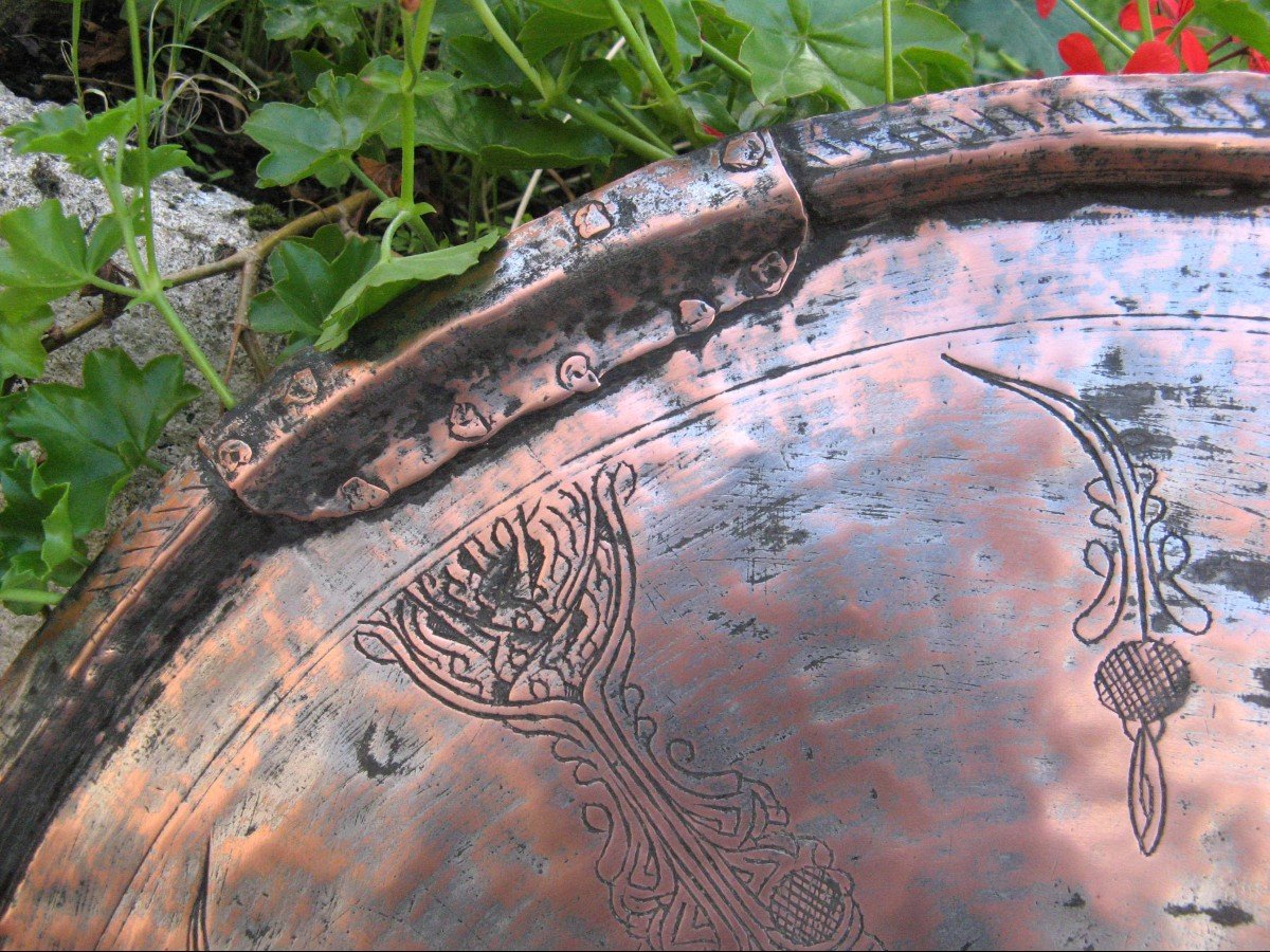 Islamic Art Large Tea Tray Iran 19th Century-photo-2