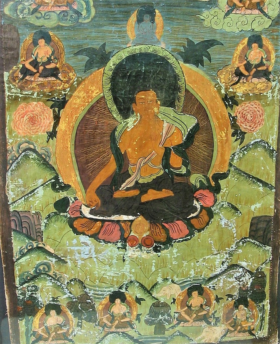 Tibetan Tangka Nineteenth. Buddha Painting On Canvas.-photo-2
