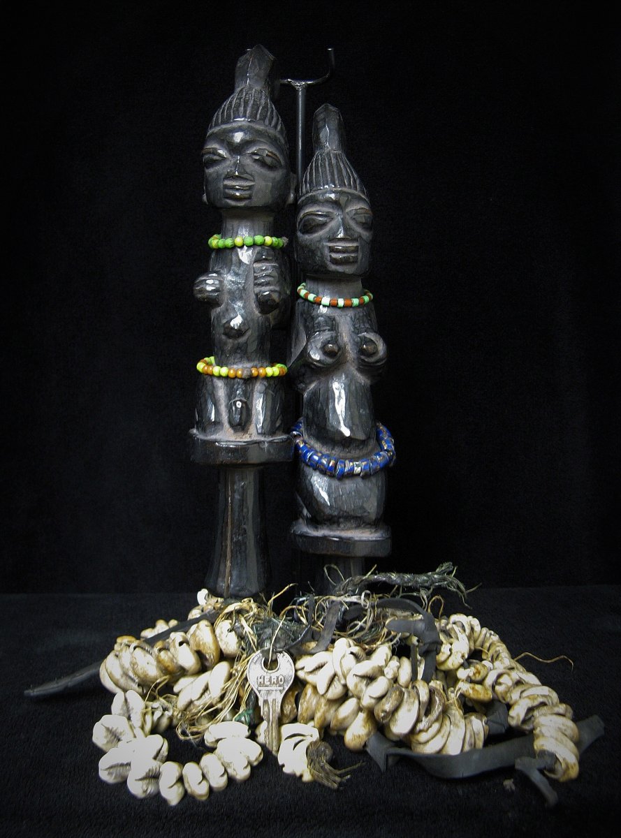 Pair Of Sceptres Votive Ritual Statuettes.-photo-4