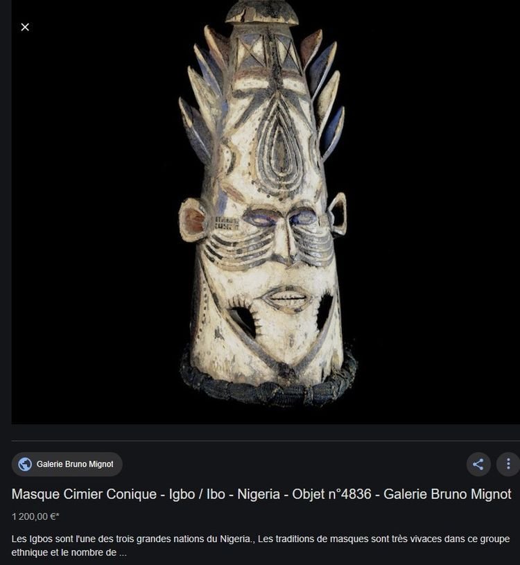 Masque Cimier Conique - Igbo / Ibo - Nigeria-photo-5