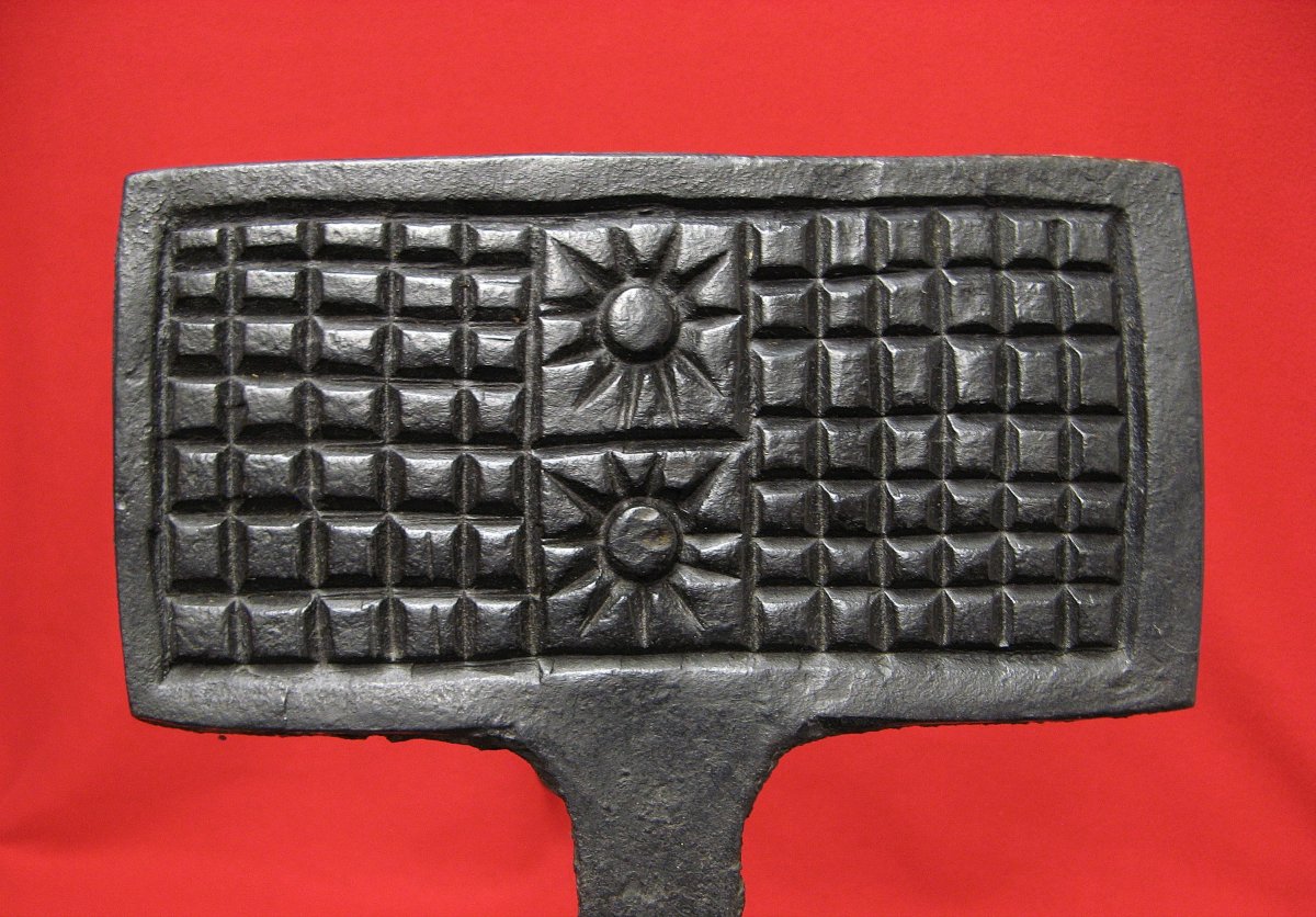 Oblivion Mold 1762. Wrought Iron Waffle Iron 18th-photo-2