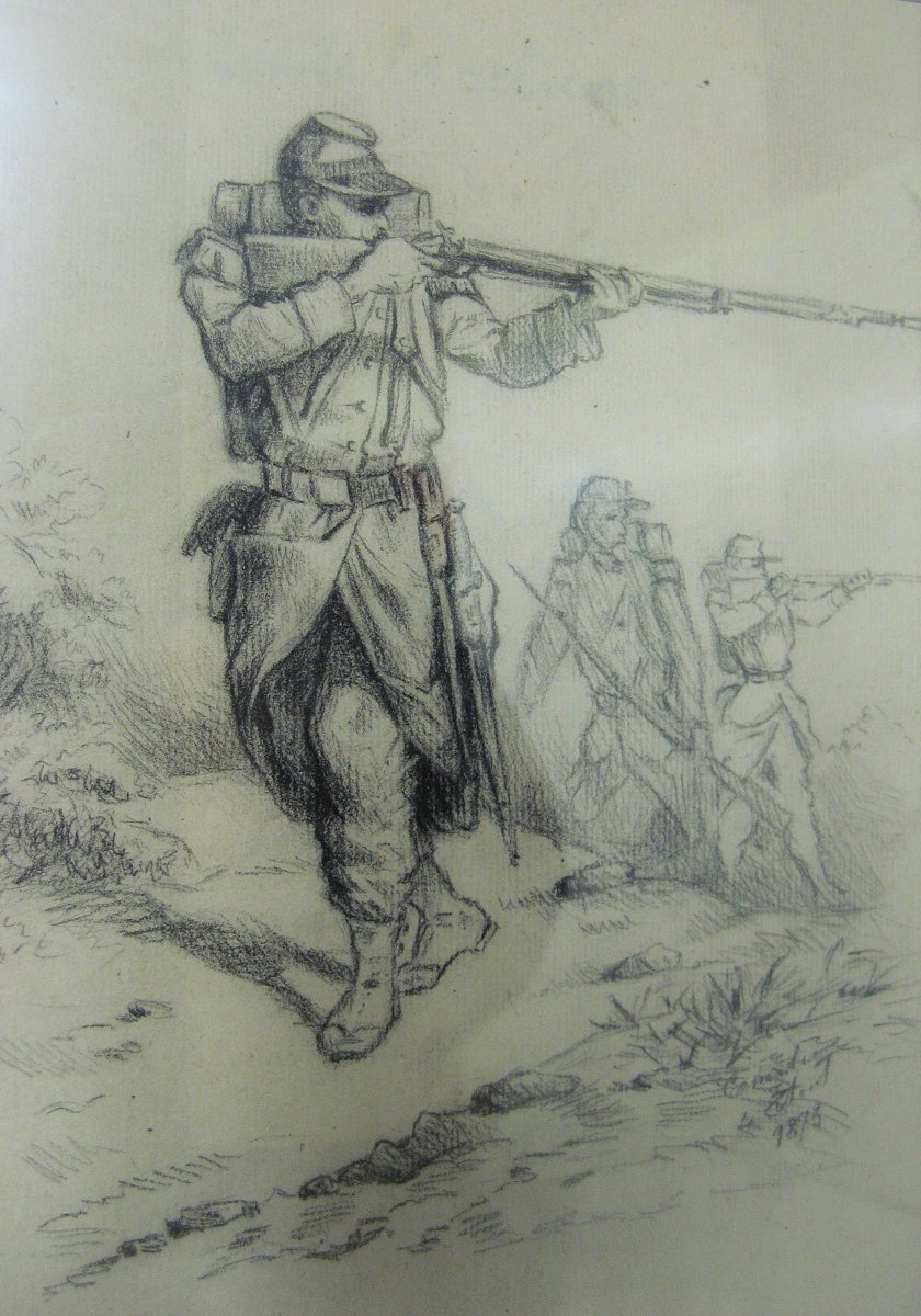 Military Drawing. Franco German War From 1870/73.-photo-2