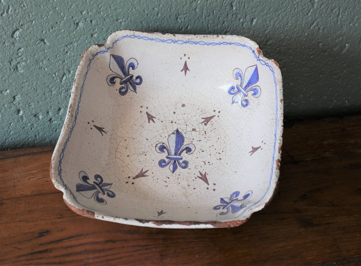 Bowl, Fleur De Lys Salad Bowl In Eighteenth Quimper Earthenware.