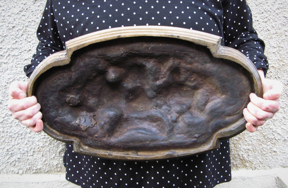 Bas Relief In Bronze With XIXth Fruit Decor-photo-3