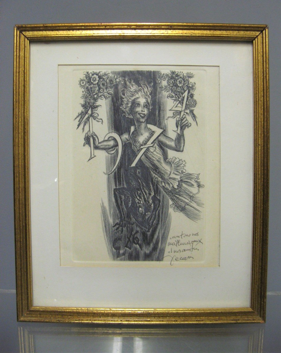 Albert Decaris. Print Signed. The Year 1974. 