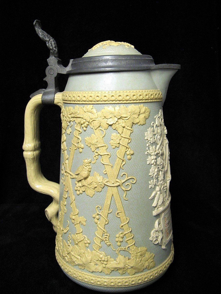 Nineteenth Villeroy Boch Mettlach Beer Pitcher.-photo-3