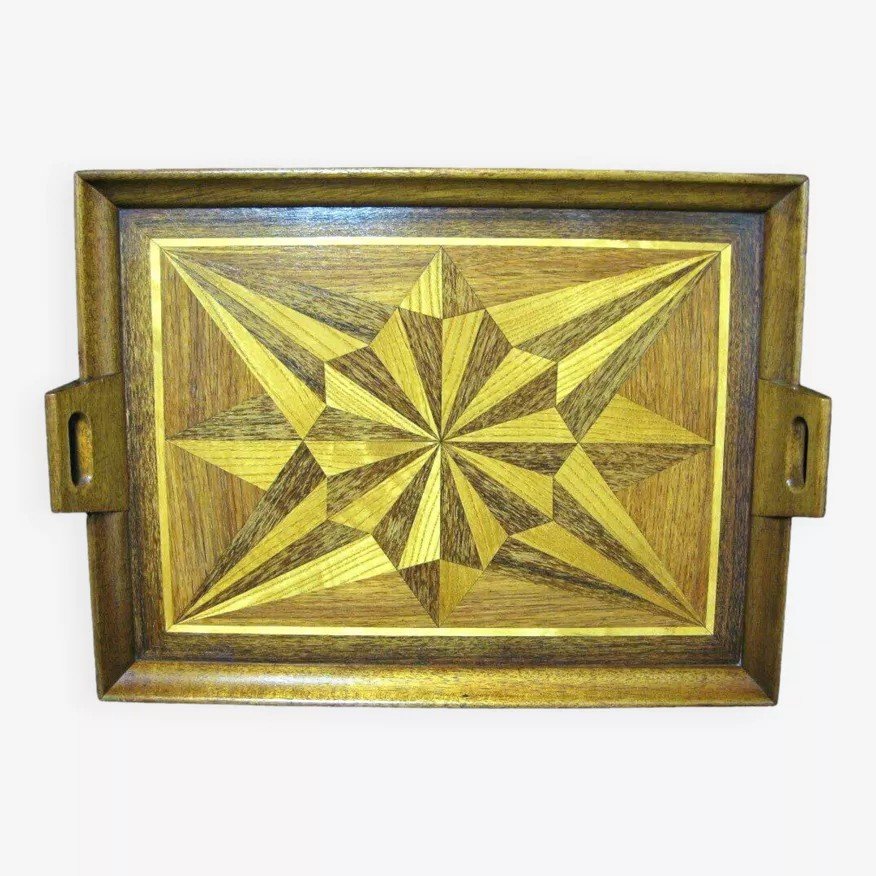 Serving Tray In Wood Marquetry.