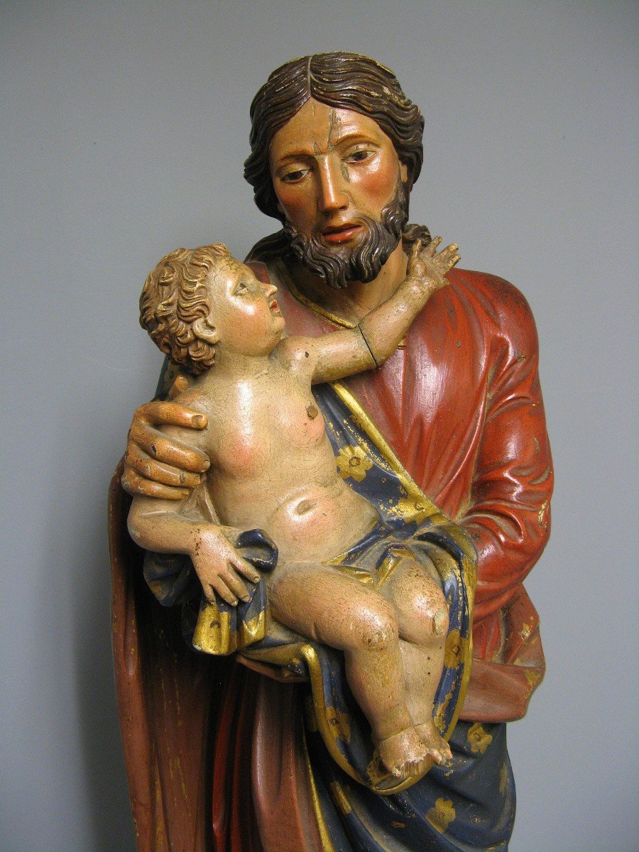 Sculpture Saint Joseph Avec l'Enfant Jésus.-photo-4