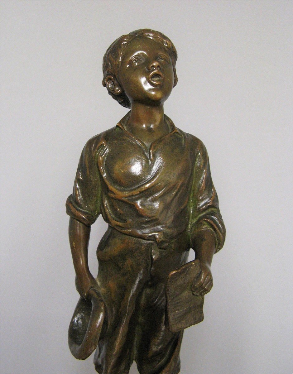 Bronze Sculpture Small Singer Signed By Antoine Bofill.-photo-4