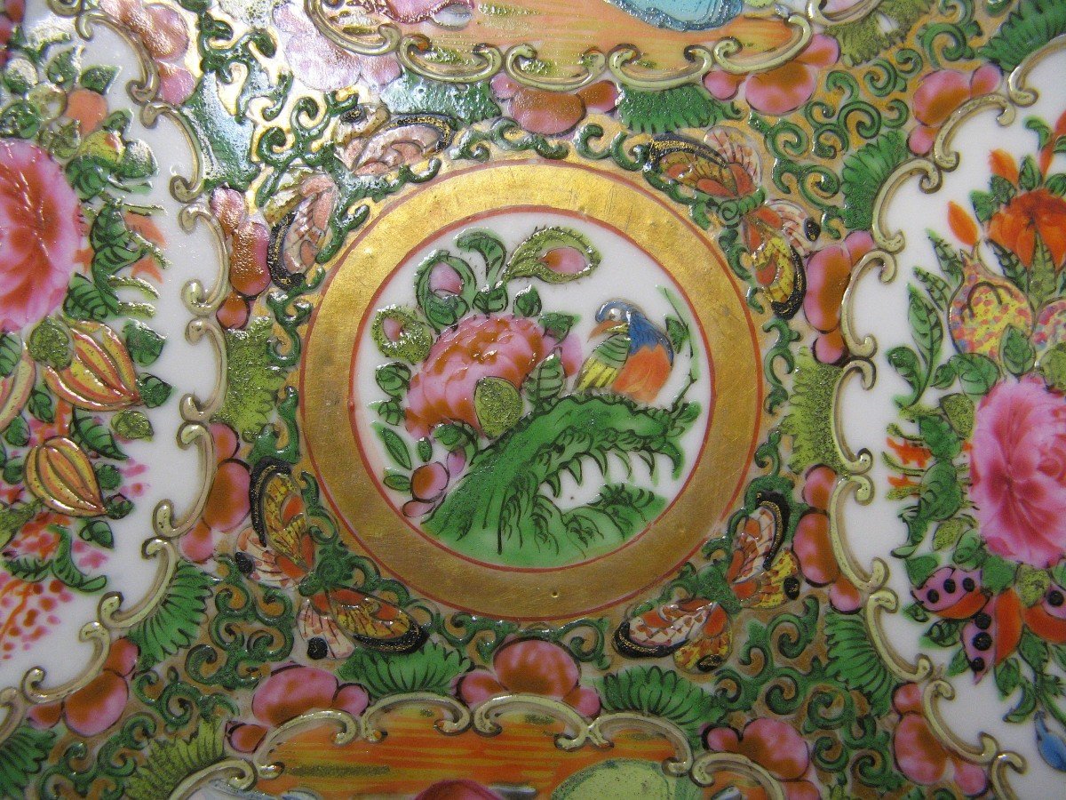 Canton Plate A Decor Of Characters And Birds XIX.-photo-3