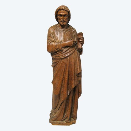 Saint En Bois Sculpté Fin XVIIIe .