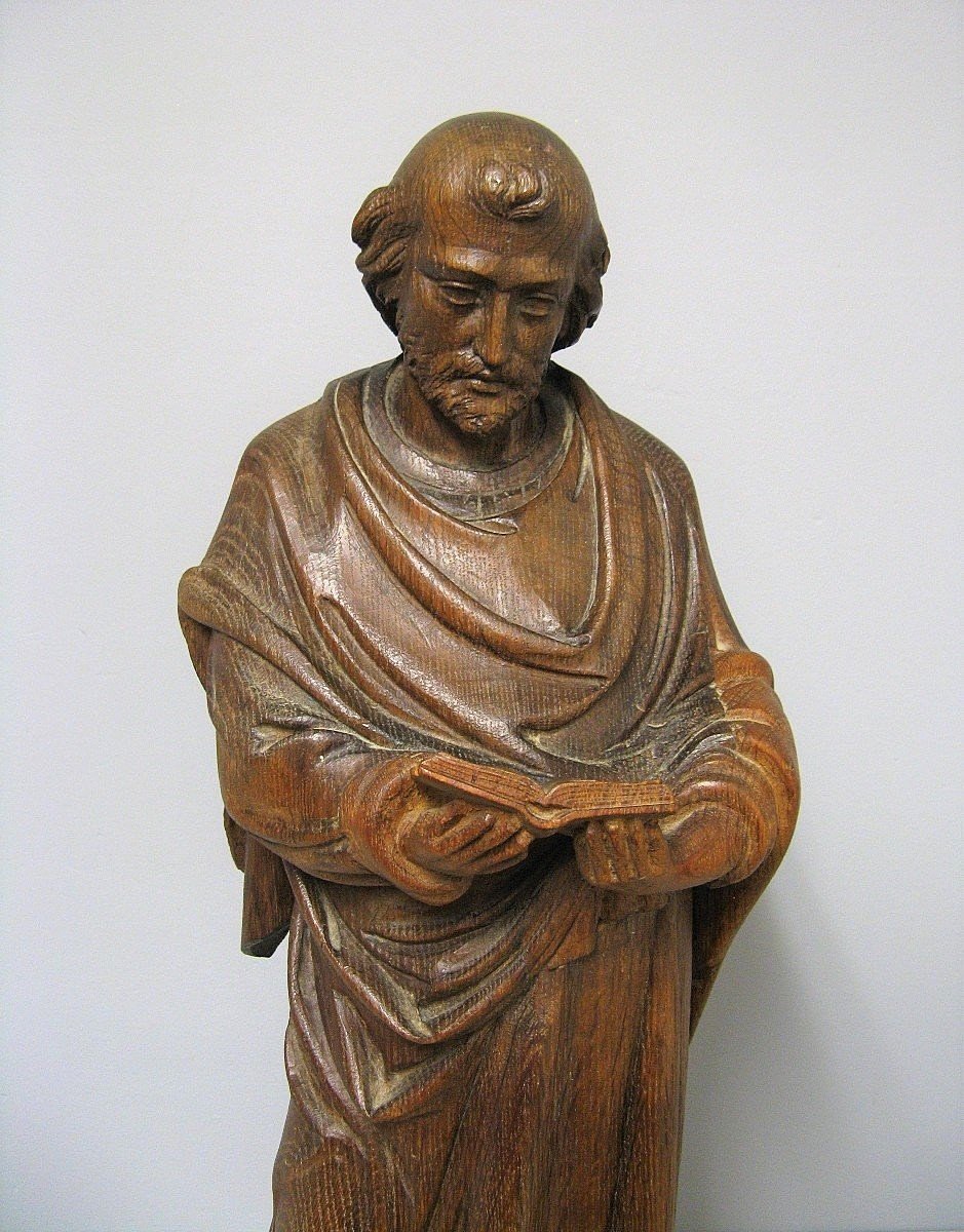 Saint In Carved Wood Late 18th Century.-photo-2