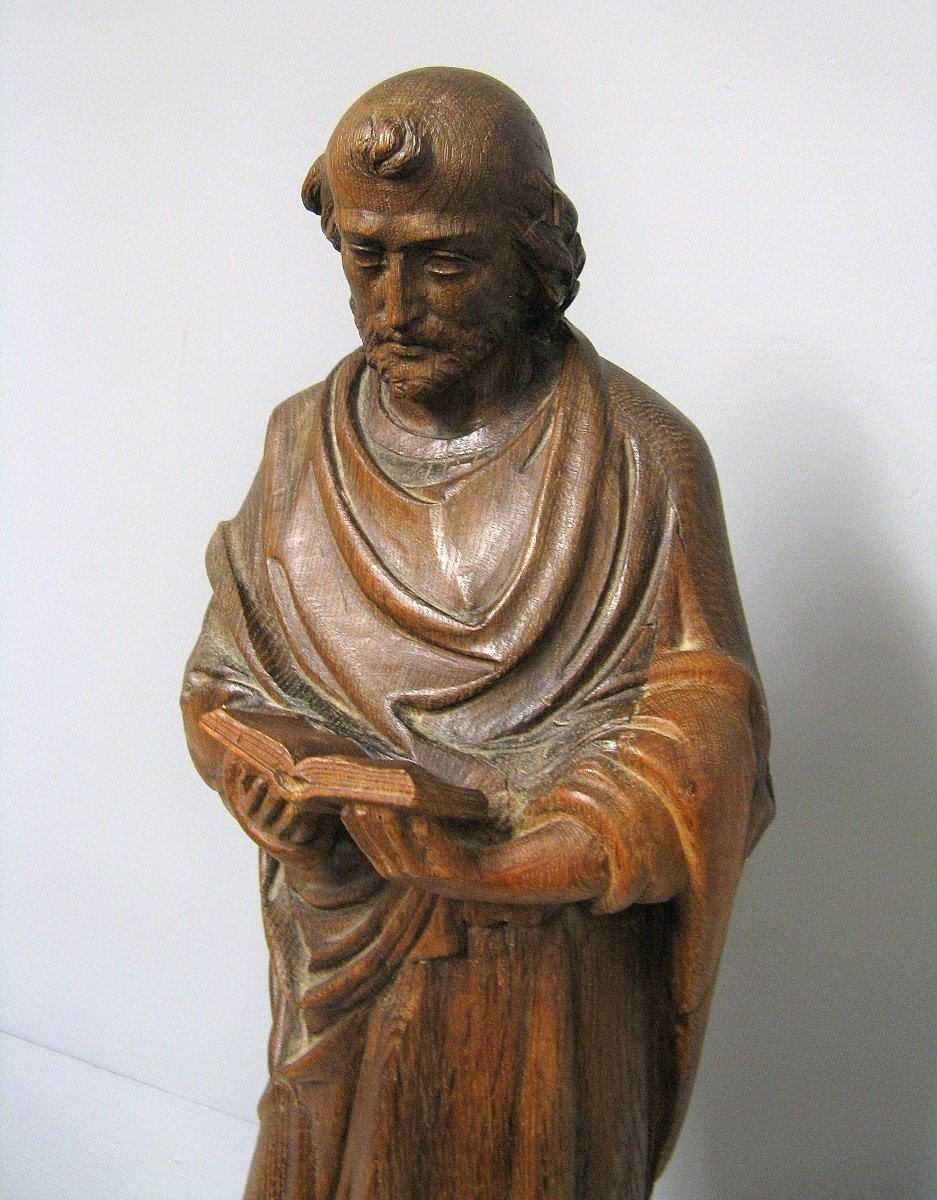 Saint In Carved Wood Late 18th Century.-photo-3