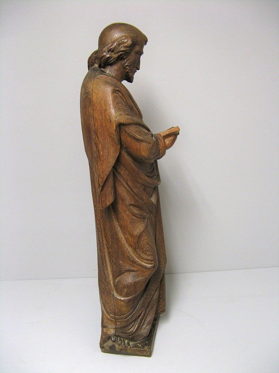 Saint In Carved Wood Late 18th Century.-photo-1