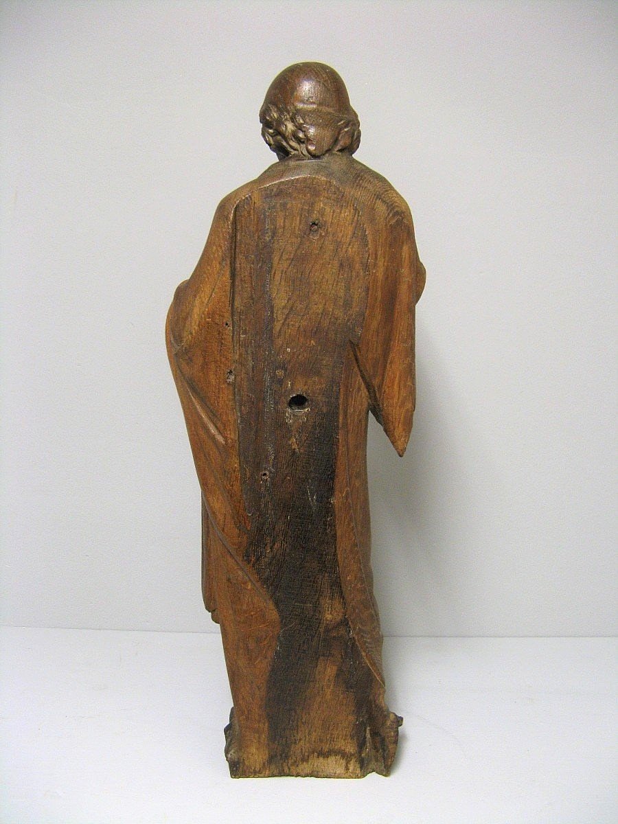 Saint In Carved Wood Late 18th Century.-photo-2