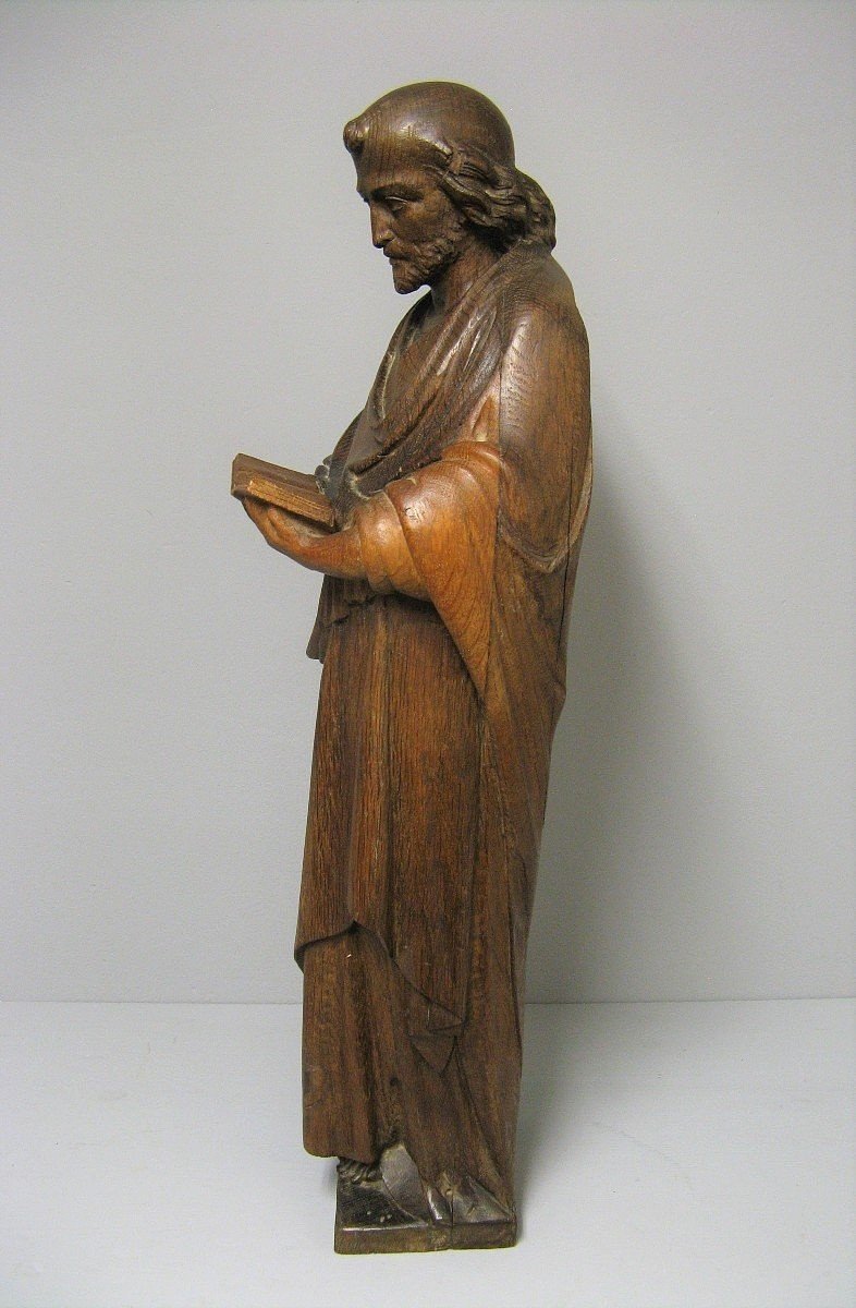 Saint In Carved Wood Late 18th Century.-photo-3