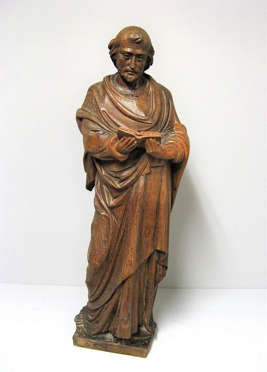 Saint In Carved Wood Late 18th Century.-photo-4