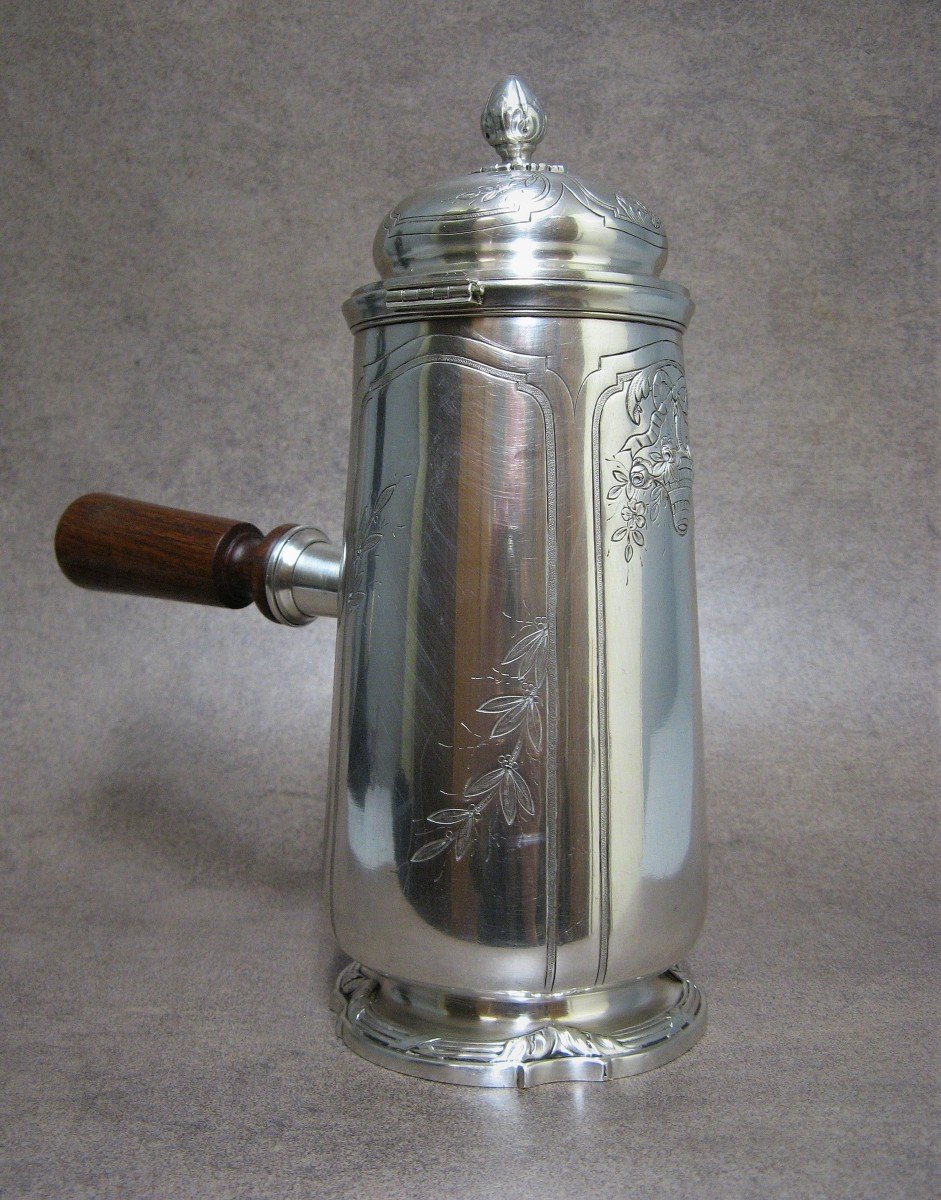 Louis XVI Style Silver Metal Chocolate Maker.-photo-3