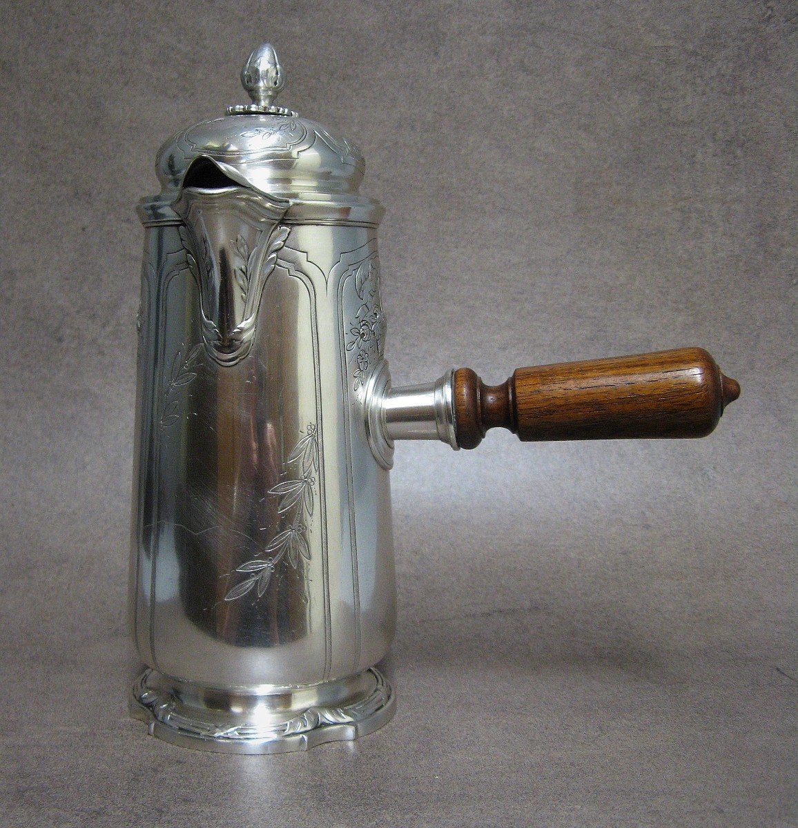 Louis XVI Style Silver Metal Chocolate Maker.-photo-1