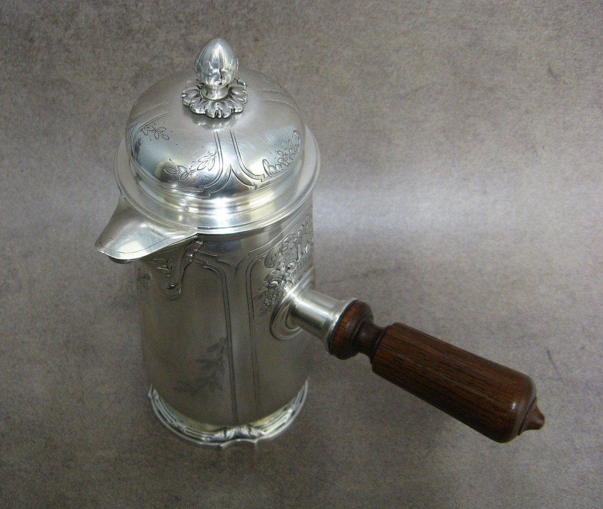 Louis XVI Style Silver Metal Chocolate Maker.-photo-3