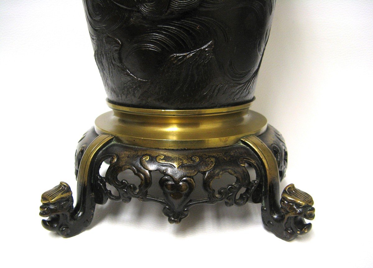 Nineteenth Bronze Dragon Jar. Asian Art.-photo-1