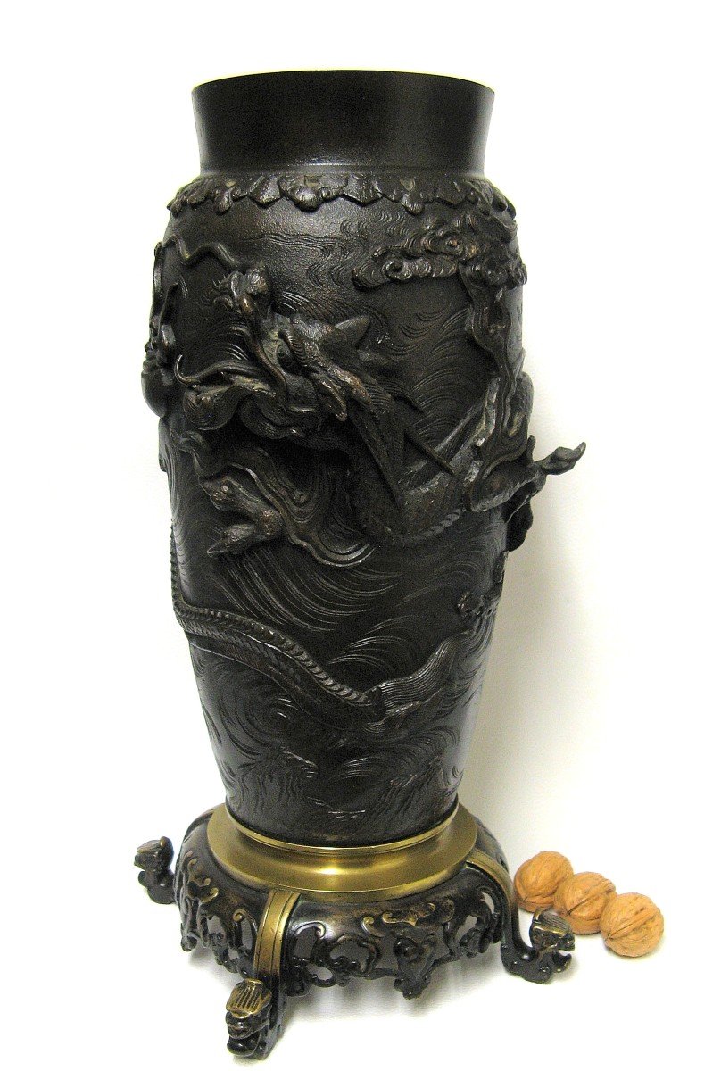 Nineteenth Bronze Dragon Jar. Asian Art.-photo-3