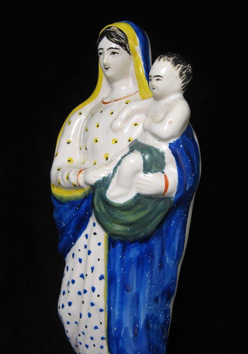 Grande Vierge à l'Enfant De Quimper 41 Cm.-photo-2