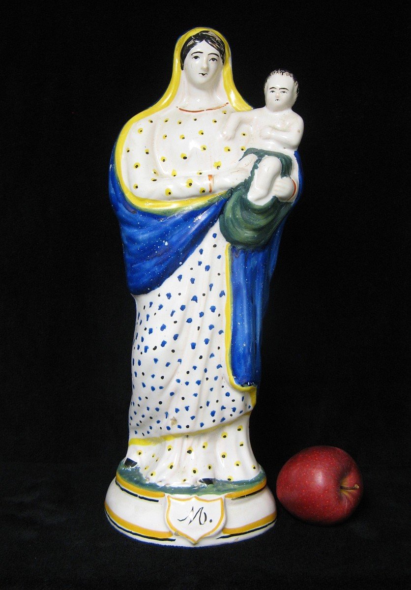 Grande Vierge à l'Enfant De Quimper 41 Cm.
