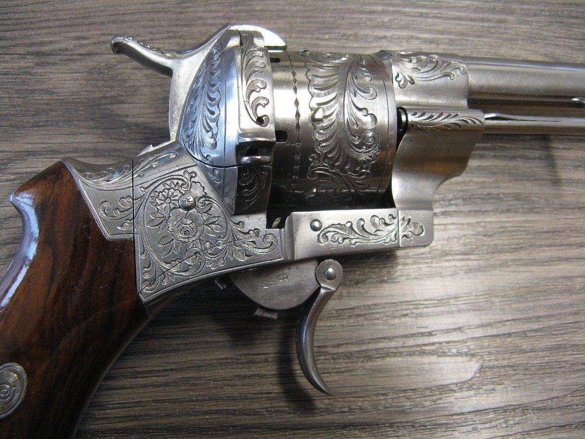 Révolver De Luxe 9mm à Broche Lefaucheux.-photo-3
