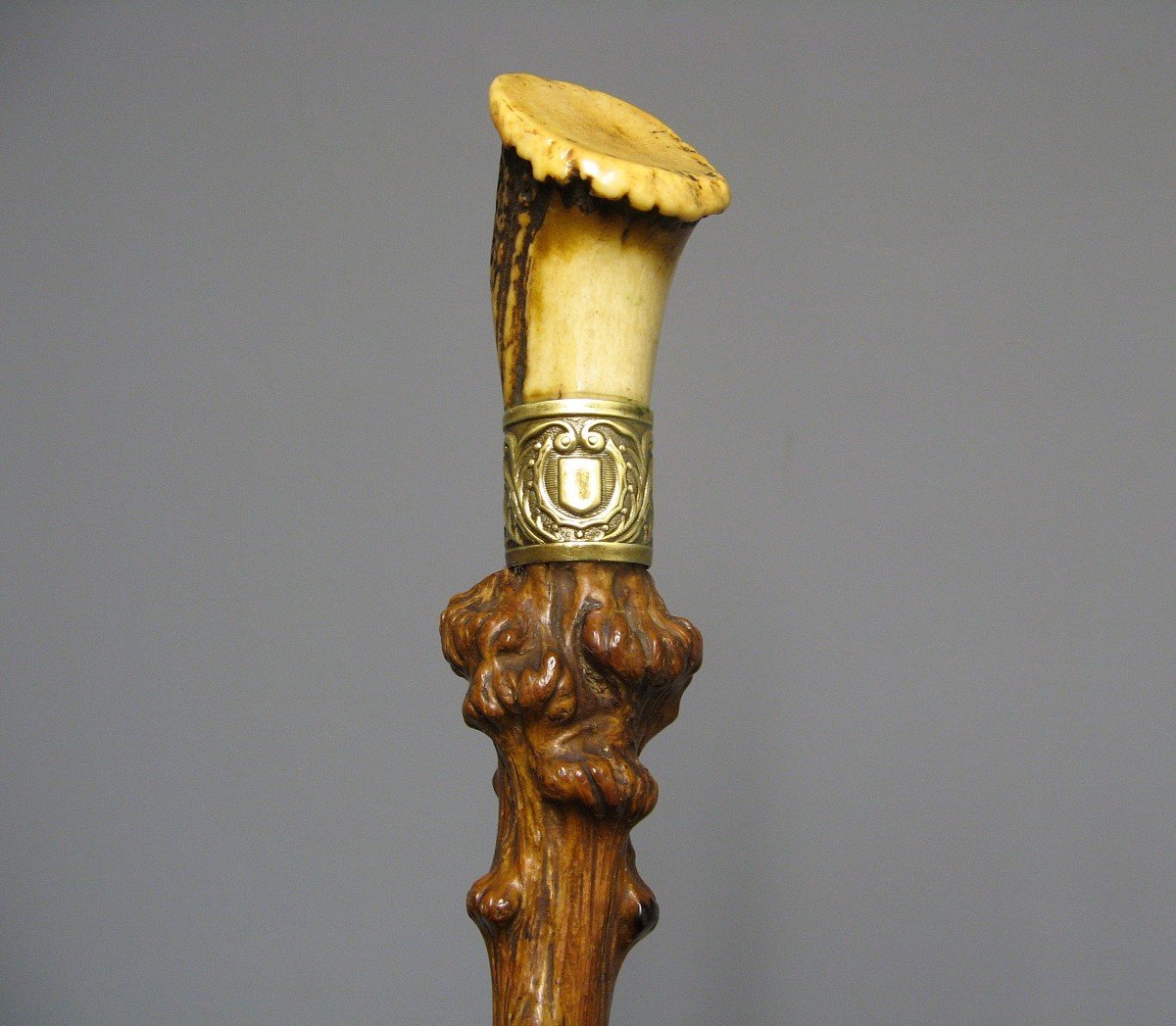 Cane With Knob In Deer Antler.-photo-2