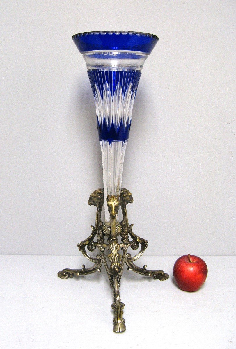 Nineteenth Cut Crystal Cornet Vase.-photo-1