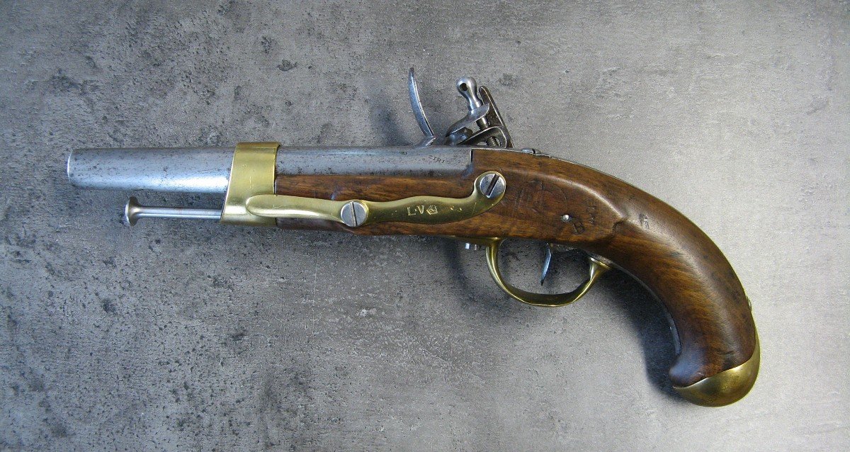 Model Year XIII Cavalry Flintlock Pistol. First Empire.-photo-2