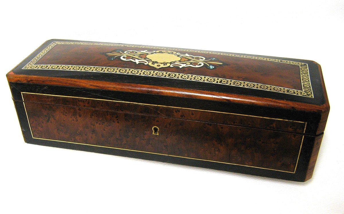 Napoleon III Marquetry Glove Box.-photo-1