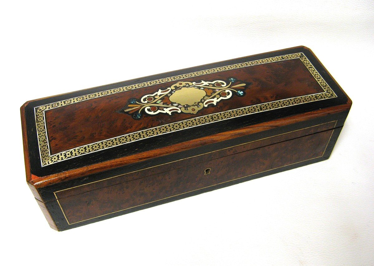 Napoleon III Marquetry Glove Box.-photo-3