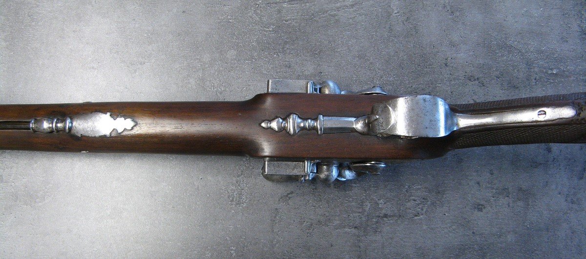 Fusil De Chasse Double à Silex XVIIIe.-photo-3