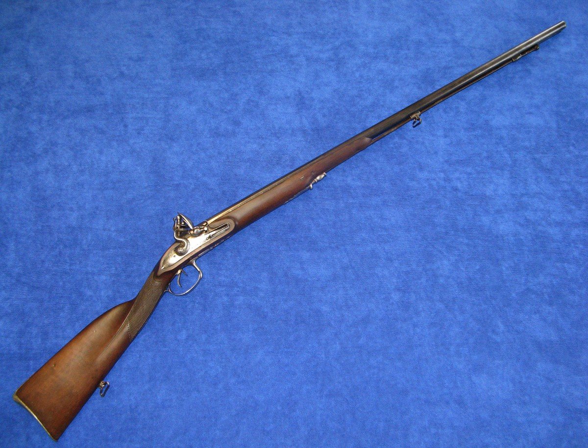Fusil De Chasse Double à Silex XVIIIe.-photo-4