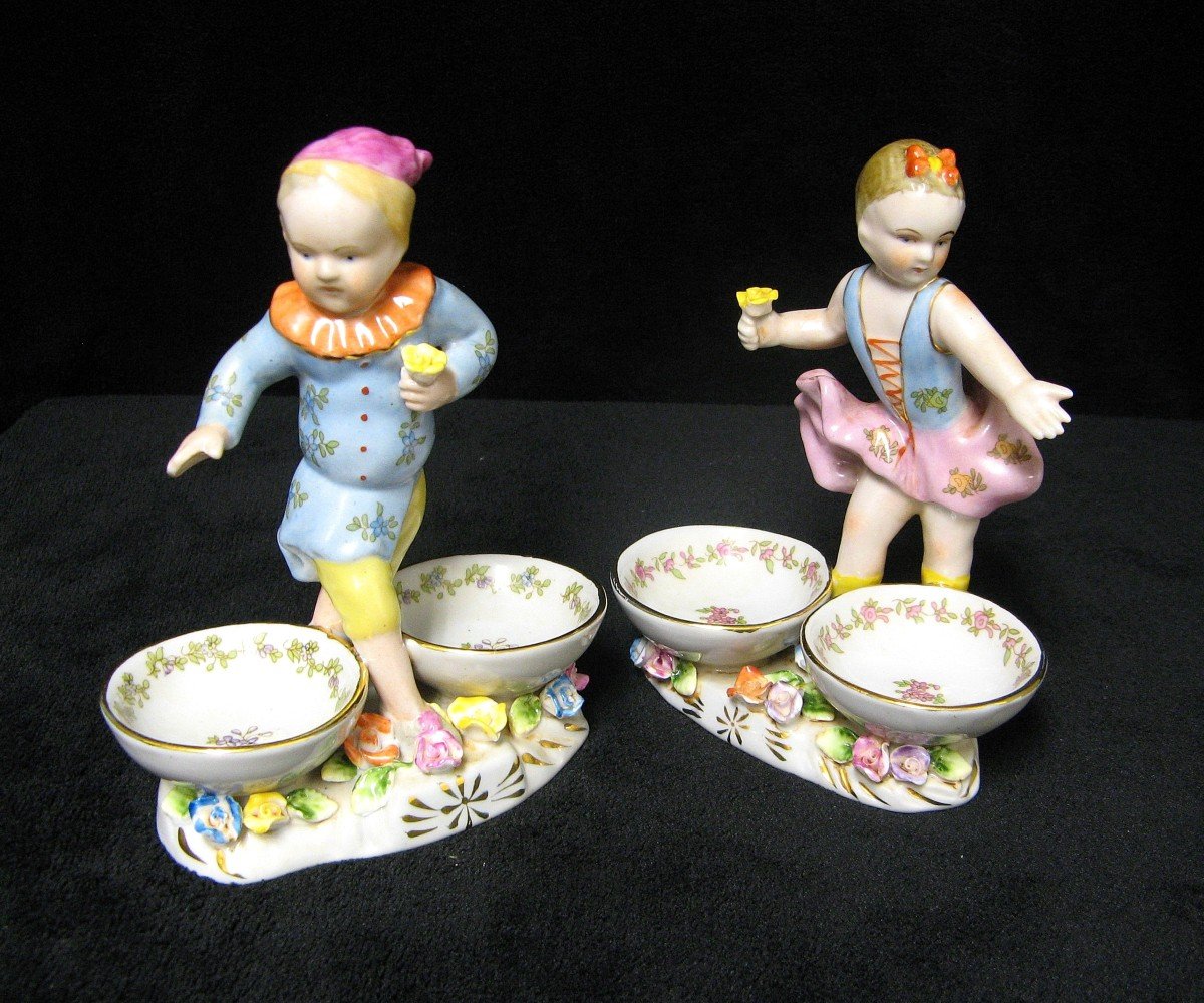 Pair Of German Porcelain Table Salerons.