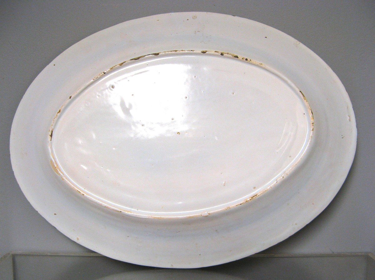 Large Ceramic Oval Dish From Quimper Nineteenth.-photo-3