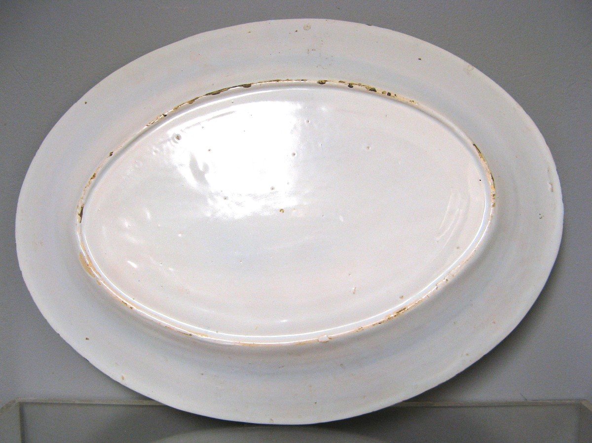 Large Ceramic Oval Dish From Quimper Nineteenth.-photo-3