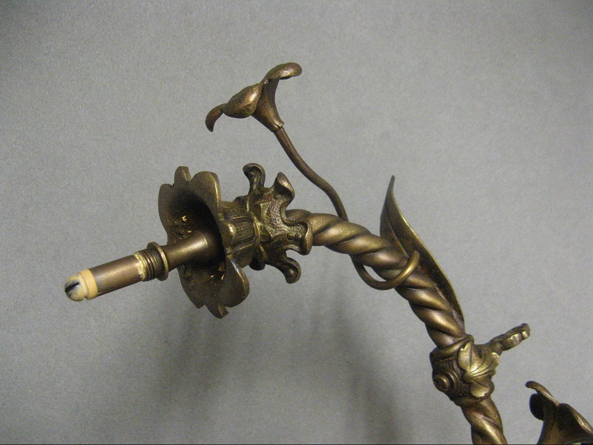 Paire d'Appliques d'éclairage à Gaz De Bistrot XIXe.-photo-3