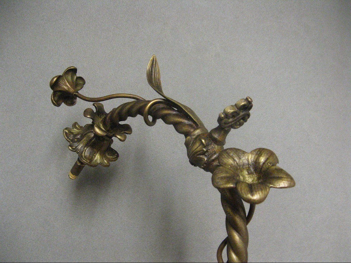 Paire d'Appliques d'éclairage à Gaz De Bistrot XIXe.-photo-4