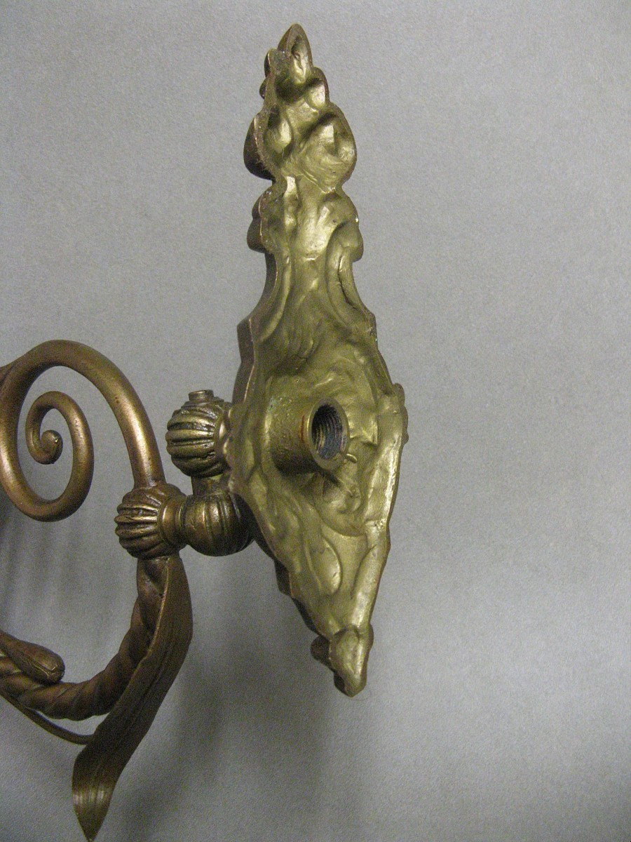 Paire d'Appliques d'éclairage à Gaz De Bistrot XIXe.-photo-5