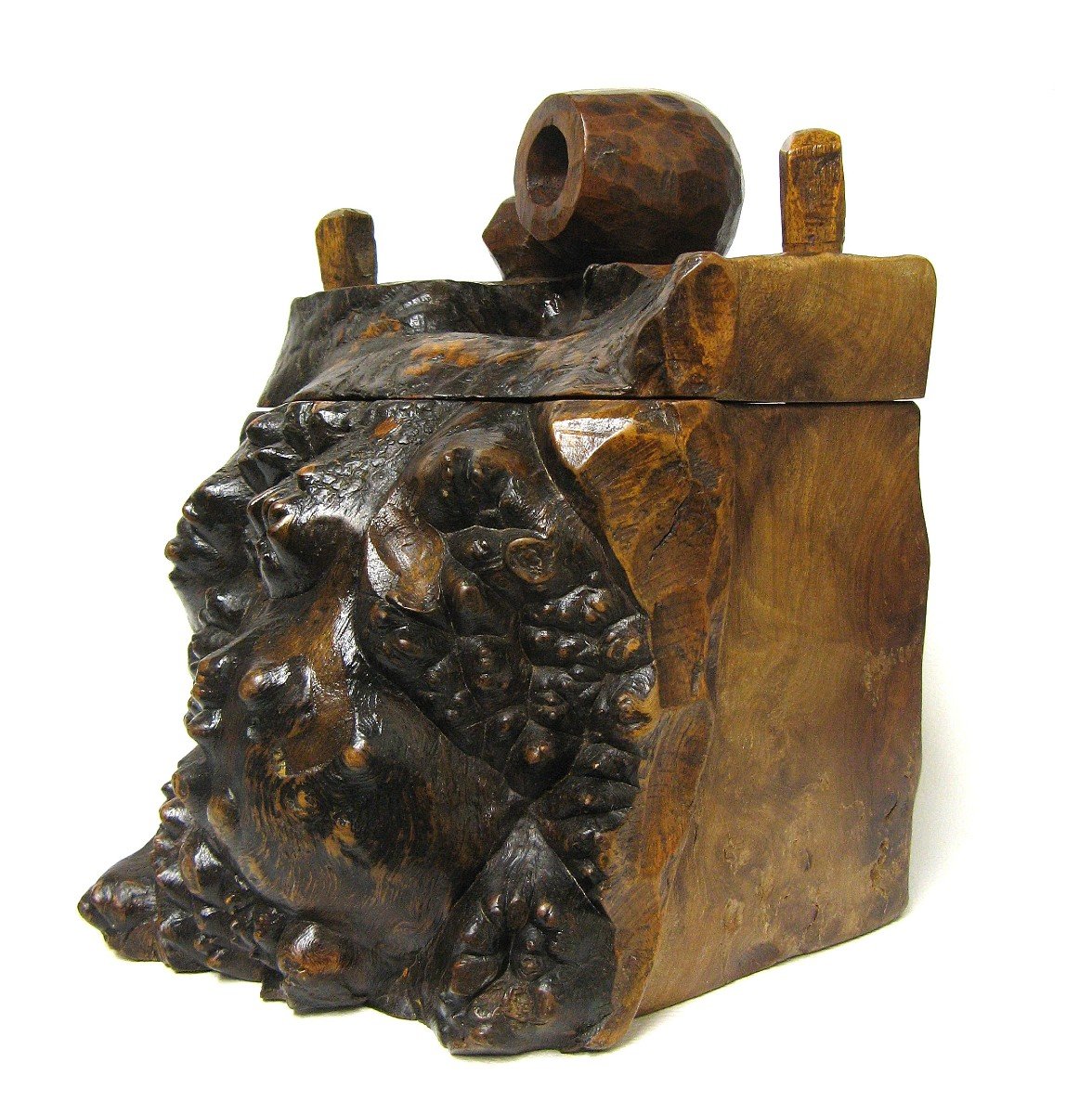 Tobacco Pot Sculpture In Heather Root.-photo-3