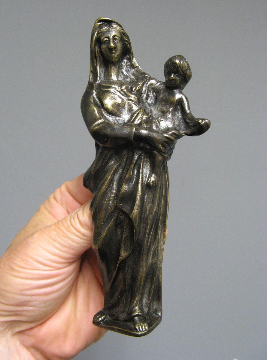 Vierge d'Applique En Bronze Epoque XVIIe
