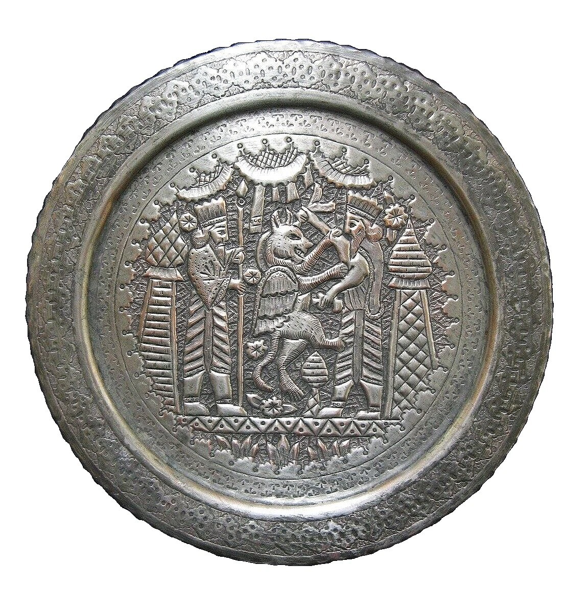 Kadjar Tray, Persia, Tinned Copper XIXe/xxe-photo-3