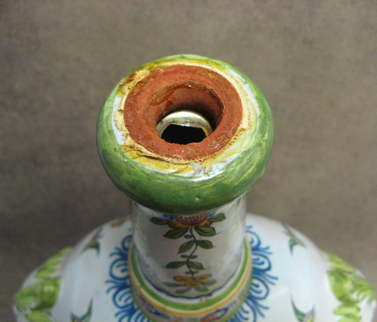 Vase En Forme Gourde En Faïence De Quimper.-photo-4