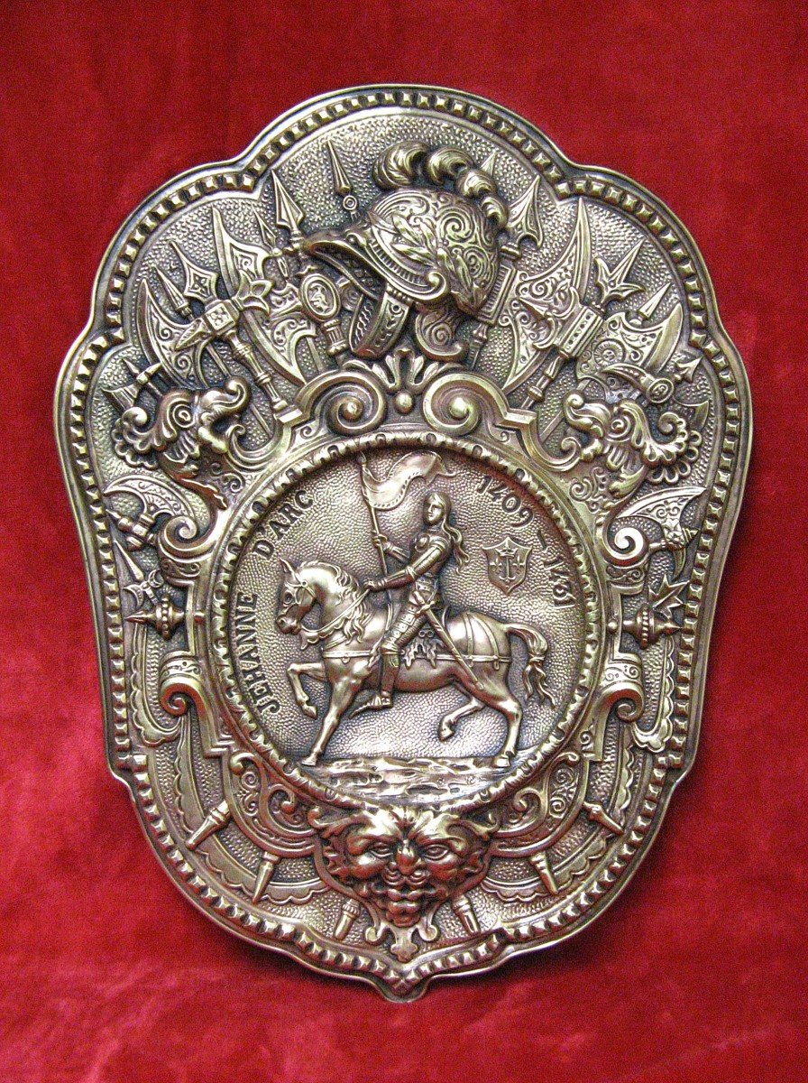 Bas Relief à l'Effigie De Jeanne d'Arc XIXe de style renaissance.