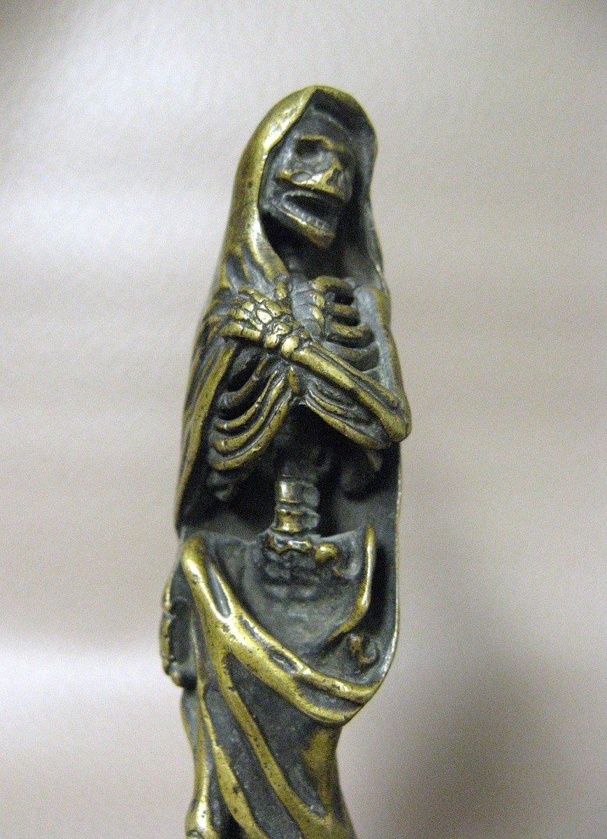 Satanic Bronze Sealing Stamp Representing Death 19th Century.-photo-1