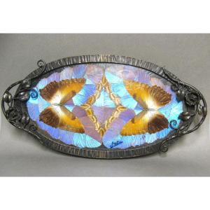 Centre De Table Art Nouveau Ailes De Papillons F. Billere