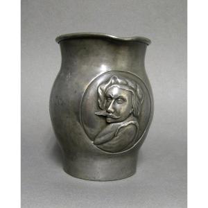 Pewter Pitcher From Estaminet From The Nineteenth. Renaissance Style.